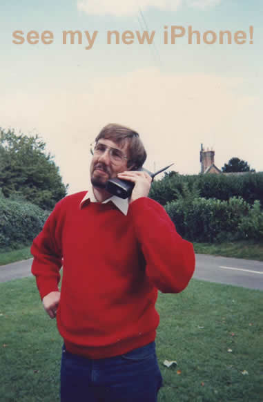 early pic of me using big early mobile phone