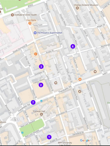 Map of area around Dombey Street