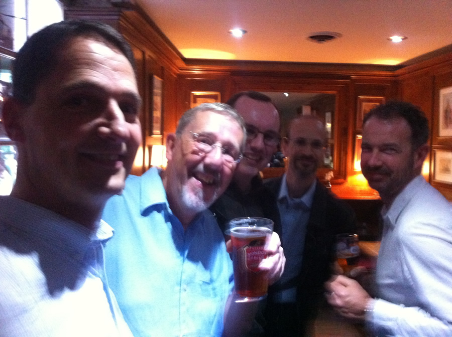 with friends at the drink-up